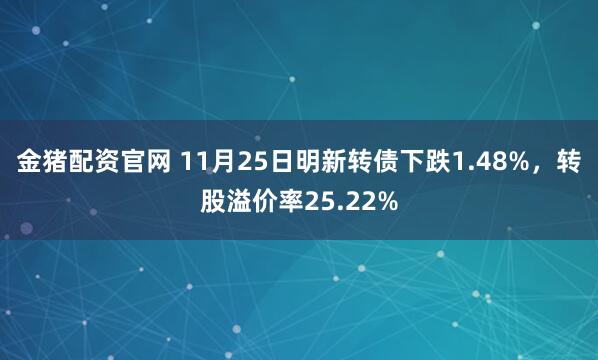金猪配资官网 11月25日明新转债下跌1.48%，转股溢价率25.22%